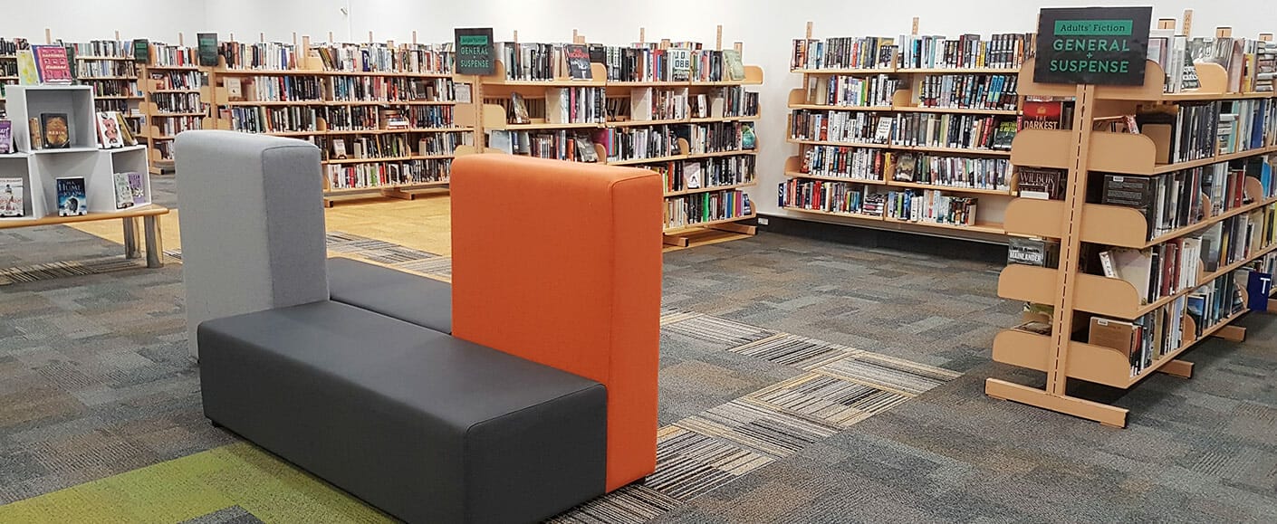 orange and grey konfurb-block library seating