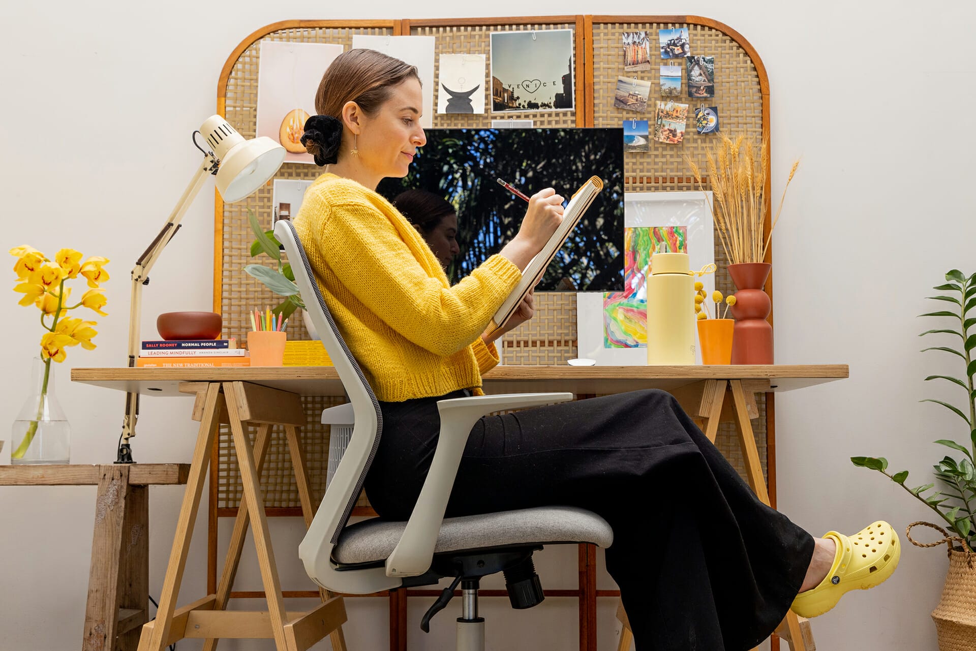 mondo soho chair in home office girl writing