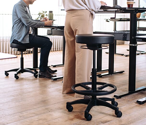 buro polo stools used with standing desks