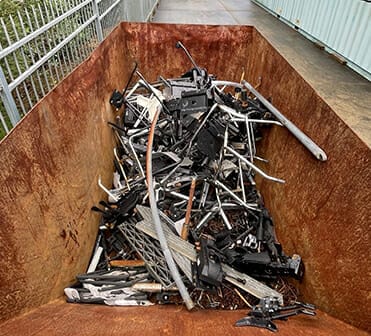 recycling metal from chairs in AIU
