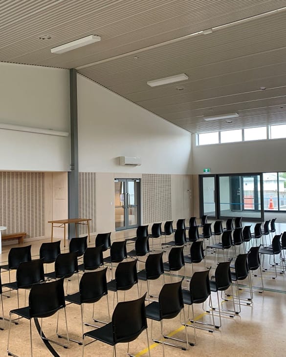 buro envy chairs at rutland st church auditorium