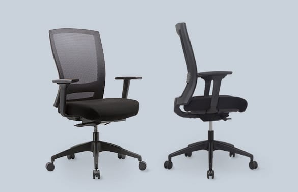 buro mentor chair front and side angle