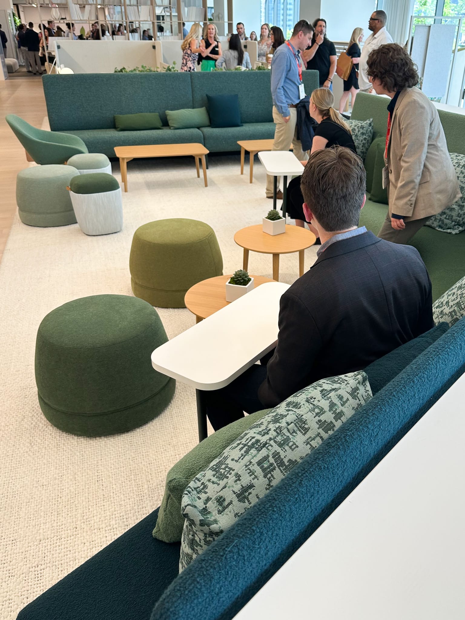 natural coloured soft seating at neocon show