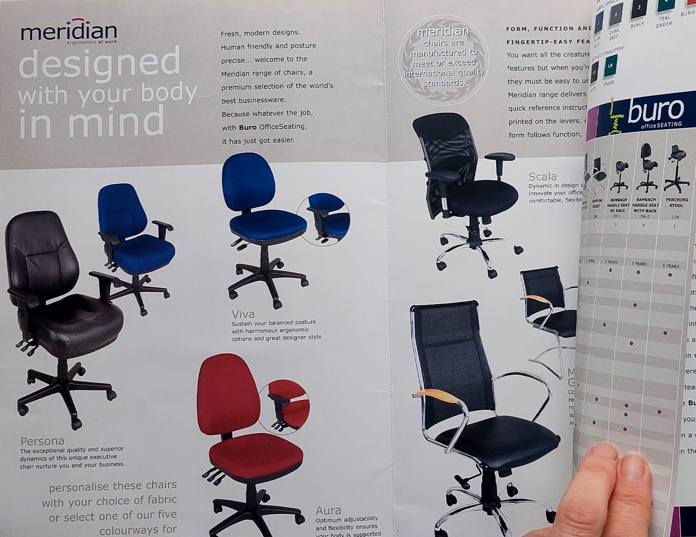 brochure with old buro office chairs